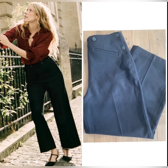 Doen Pants - Doen GLENNE Wool blend pant trousers deep navy NWT